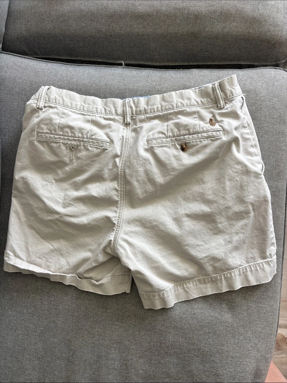 Polo by Ralph Lauren Men's Cream Flat-Front Cotton Shorts